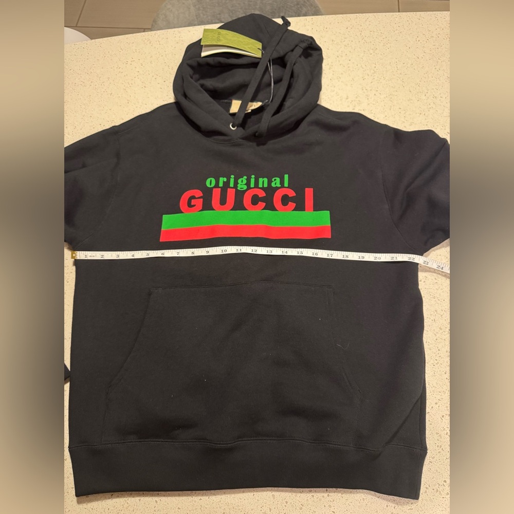 Gucci Adult Medium Web Accent Graphic Print Hoodie NWT - Picture 7 of 9